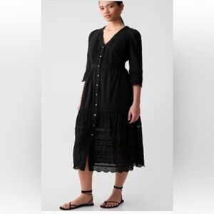 GAP olive green lace midi dress size M